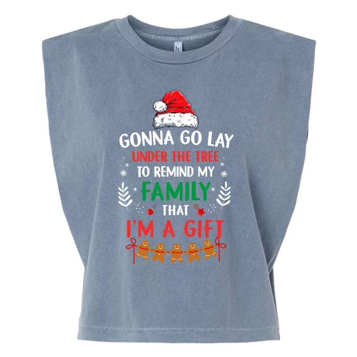 Gonna Go Lay Under The Tree Christmas Santa Hat Xmas Family Meaningful Gift Garment-Dyed Women's Muscle Tee