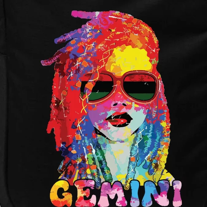 Gemini Girl Locd Hair Art Zodiac Birthday Black Woman Impact Tech Backpack