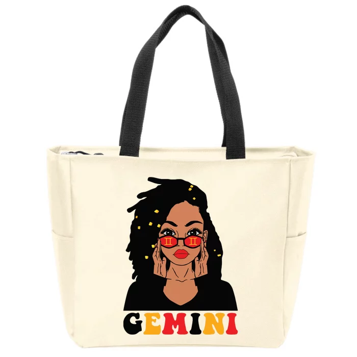 Gemini Girl Locd Woman Zodiac Signs Birthday Girl Zip Tote Bag