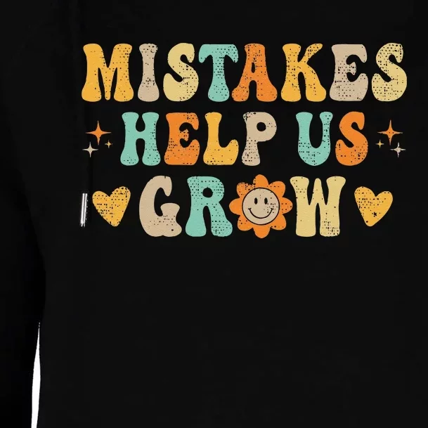 Groovy Growth Mindset Positive Retro Teachers Back To School Womens Funnel Neck Pullover Hood