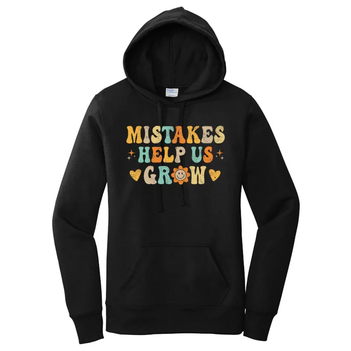 Groovy Growth Mindset Positive Retro Teachers Back To School Women's Pullover Hoodie