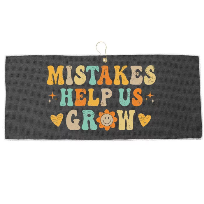 Groovy Growth Mindset Positive Retro Teachers Back To School Large Microfiber Waffle Golf Towel