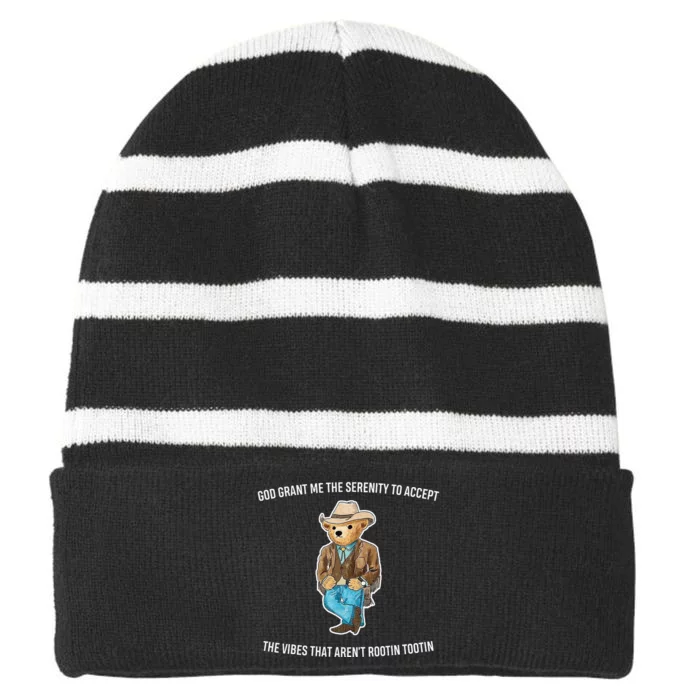 God grant me the serenity to accept the vibes that aren’t Striped Beanie with Solid Band