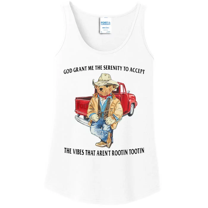 God Grant Me The Serenity To Accept The Vibes That Aren’t Rootin Tootin Funny Ladies Essential Tank