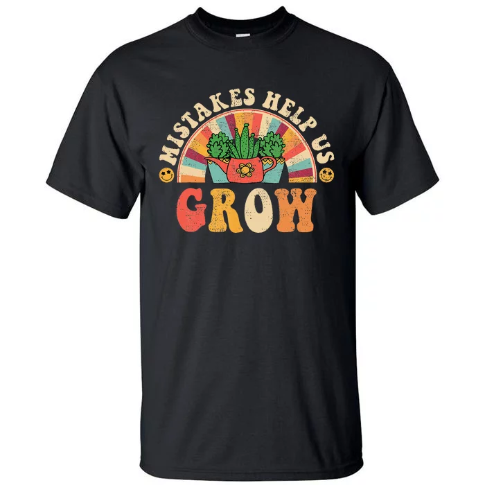 Groovy Growth Mindset Positive Retro Teachers Tall T-Shirt