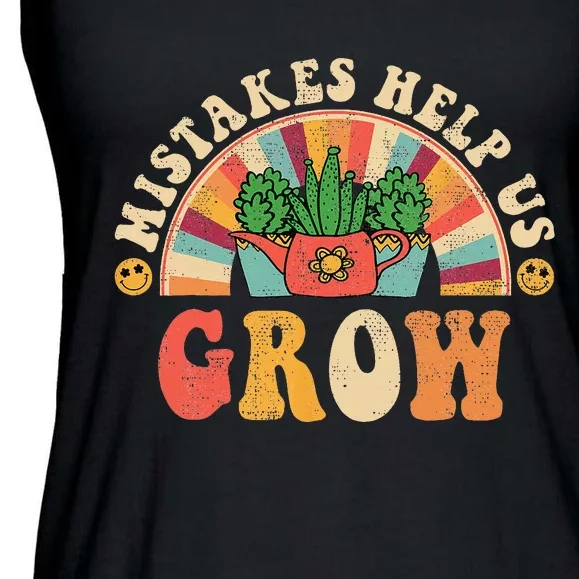 Groovy Growth Mindset Positive Retro Teachers Ladies Essential Flowy Tank