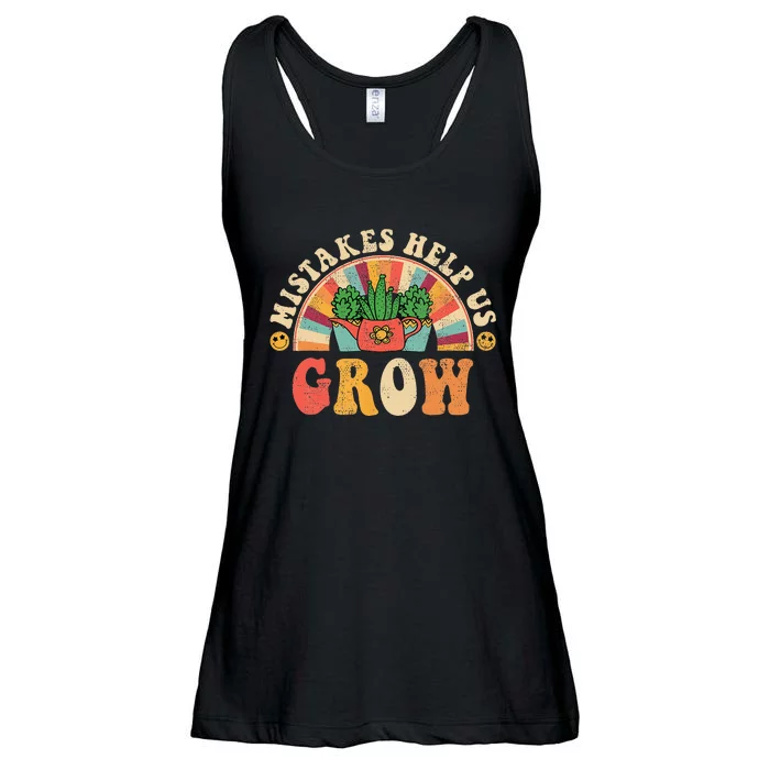 Groovy Growth Mindset Positive Retro Teachers Ladies Essential Flowy Tank