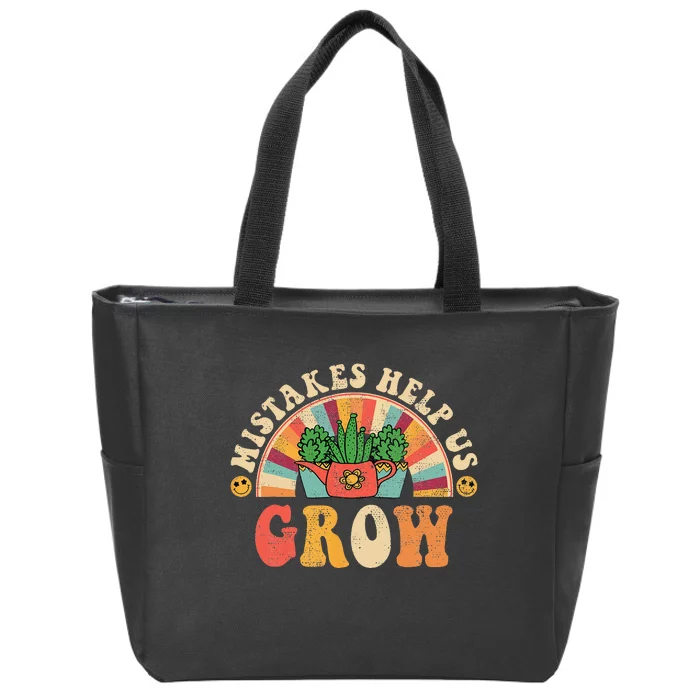 Groovy Growth Mindset Positive Retro Teachers Zip Tote Bag