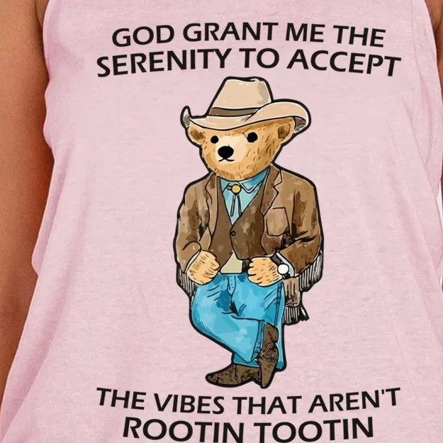 God Grant Me The Serenity To Accept The Vibes That Aren’t Rootin Tootin Women's Knotted Racerback Tank