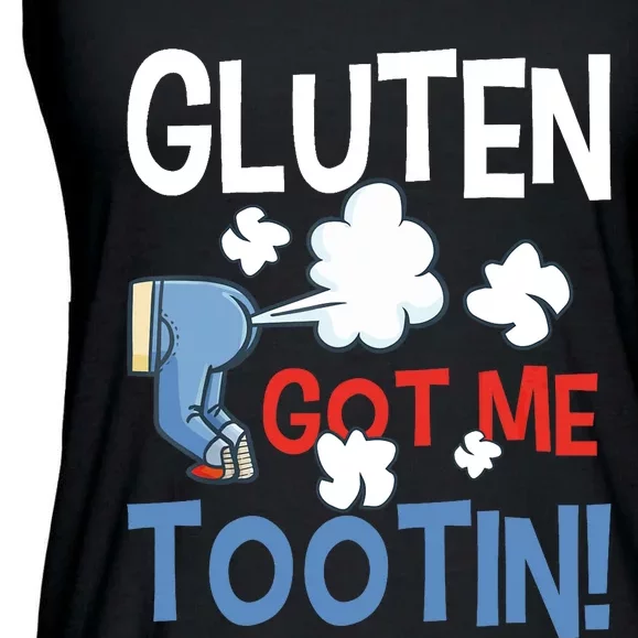 Gluten Got Me Tootin Gluten Allergy Celiac Disease Ladies Essential Flowy Tank