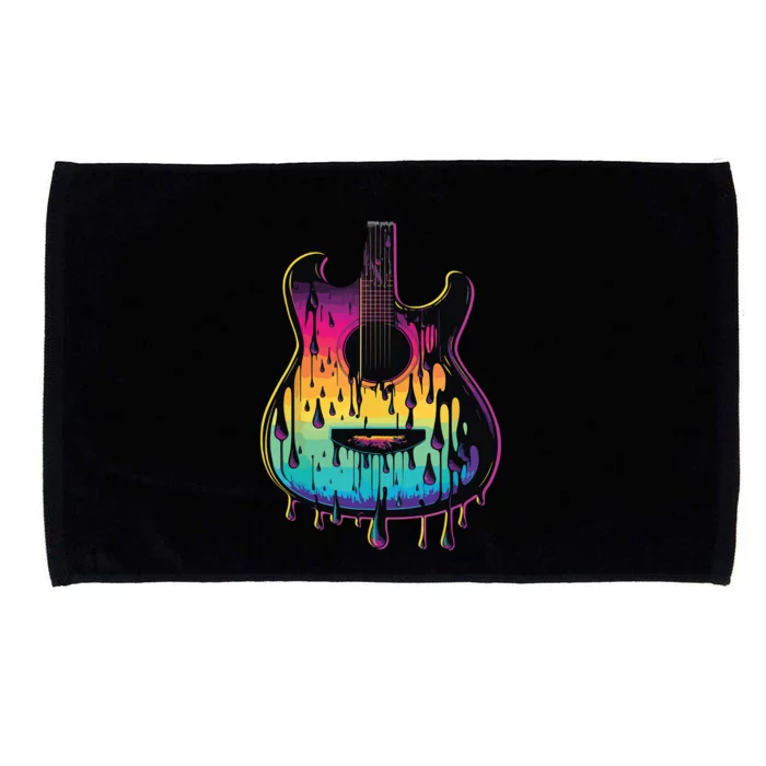 Guitar Graphic Music Lover Acoustic Guitar Player Musician Microfiber Hand Towel