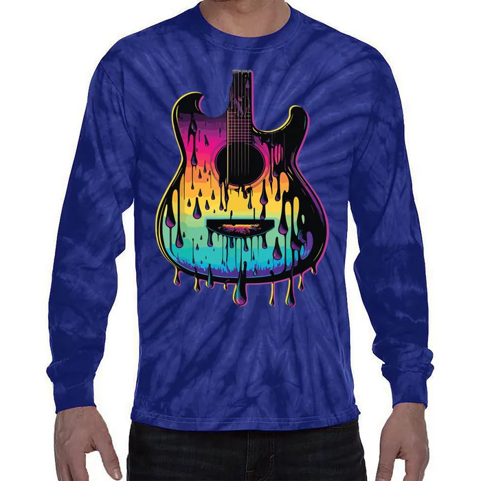 Guitar Graphic Music Lover Acoustic Guitar Player Musician Tie-Dye Long Sleeve Shirt