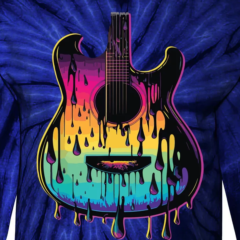 Guitar Graphic Music Lover Acoustic Guitar Player Musician Tie-Dye Long Sleeve Shirt