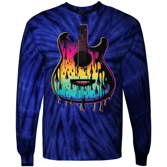 Guitar Graphic Music Lover Acoustic Guitar Player Musician Tie-Dye Long Sleeve Shirt