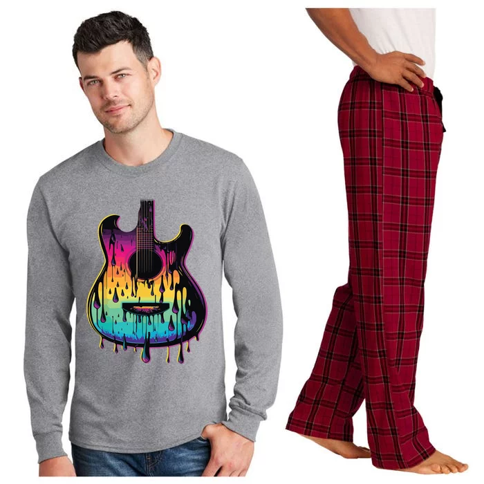 Guitar Graphic Music Lover Acoustic Guitar Player Musician Long Sleeve Pajama Set