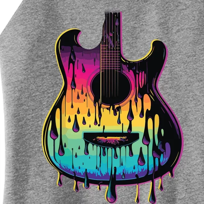 Guitar Graphic Music Lover Acoustic Guitar Player Musician Women’s Perfect Tri Rocker Tank