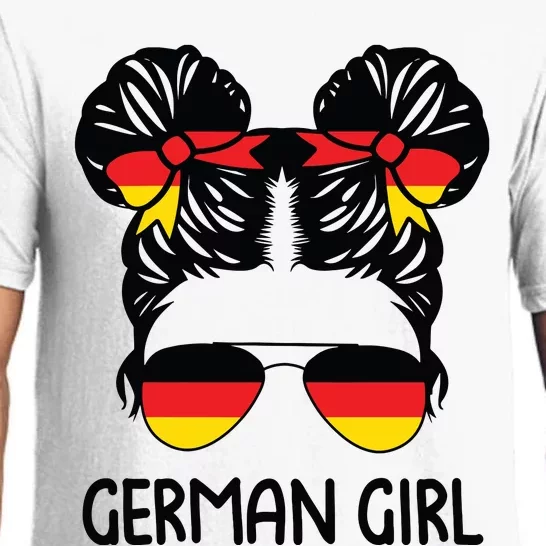 German Girl Messy Hair Germany Pride Patriotic Pajama Set