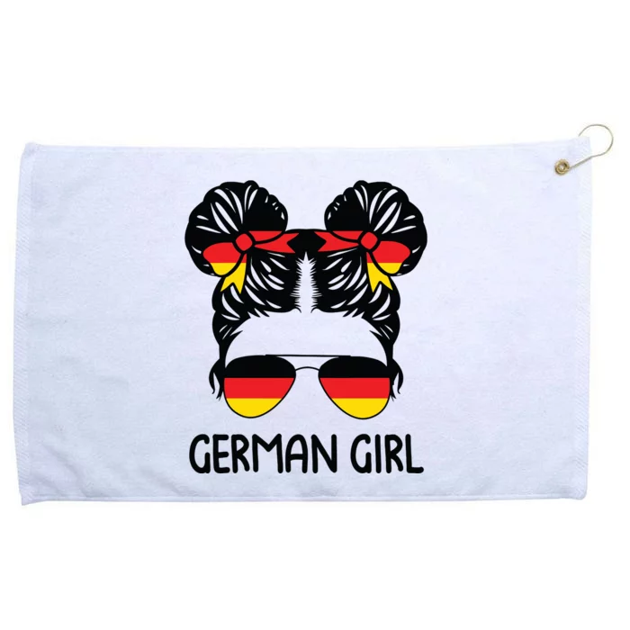 German Girl Messy Hair Germany Pride Patriotic Grommeted Golf Towel