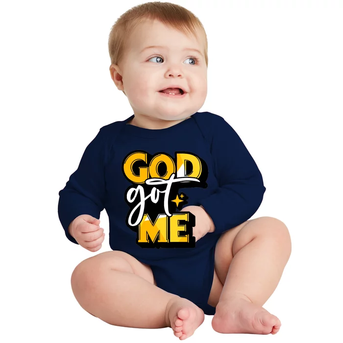 God Got Me Swag Team Cool Sneaker Matching Perfect Gift Idea Trending Baby Long Sleeve Bodysuit