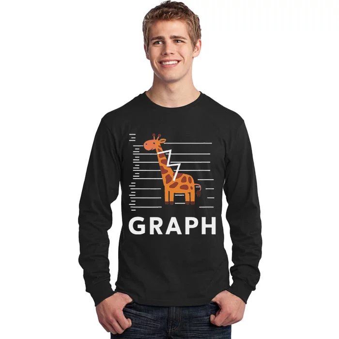 GRaph Giraffe Mathematician Funny Animal Pun Tall Long Sleeve T-Shirt