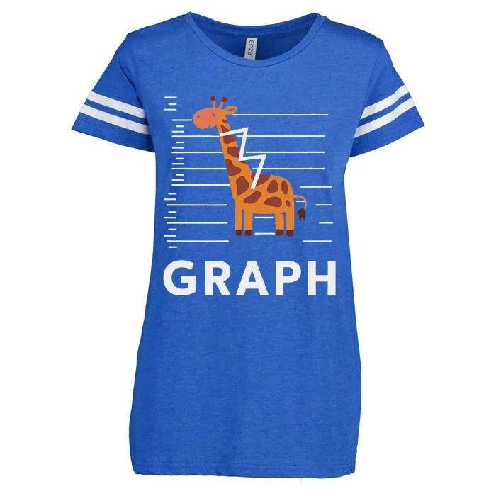 GRaph Giraffe Mathematician Funny Animal Pun Enza Ladies Jersey Football T-Shirt