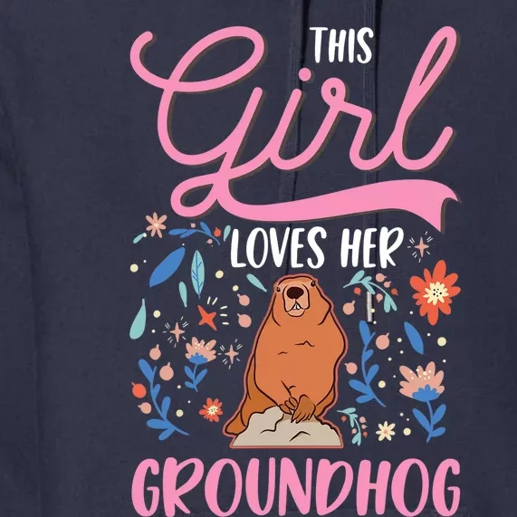 Groundhog Girl Marmot Groundhog Day Woodchuck Premium Hoodie