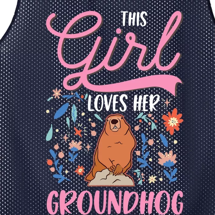 Groundhog Girl Marmot Groundhog Day Woodchuck Mesh Reversible Basketball Jersey Tank