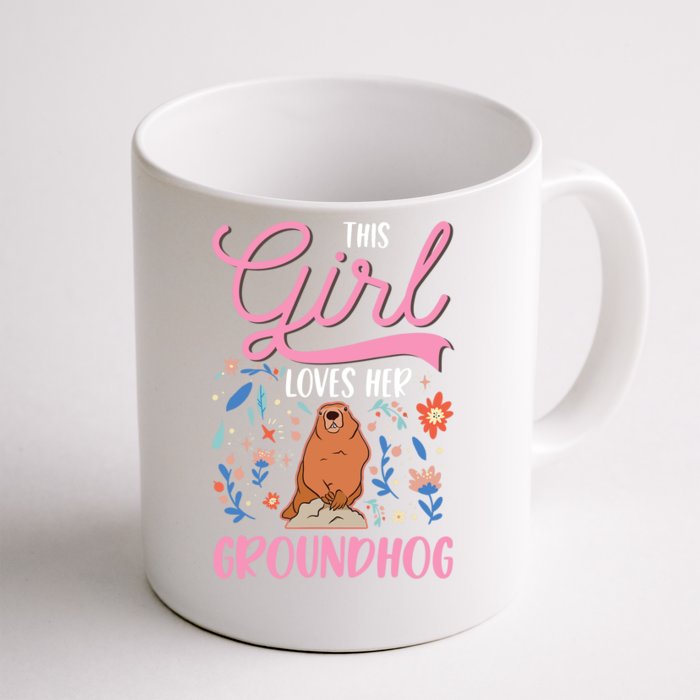 Groundhog Girl Marmot Groundhog Day Woodchuck Front & Back Coffee Mug