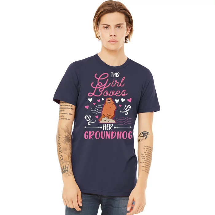 Groundhog Girl Marmot Groundhog Day Woodchuck Premium T-Shirt