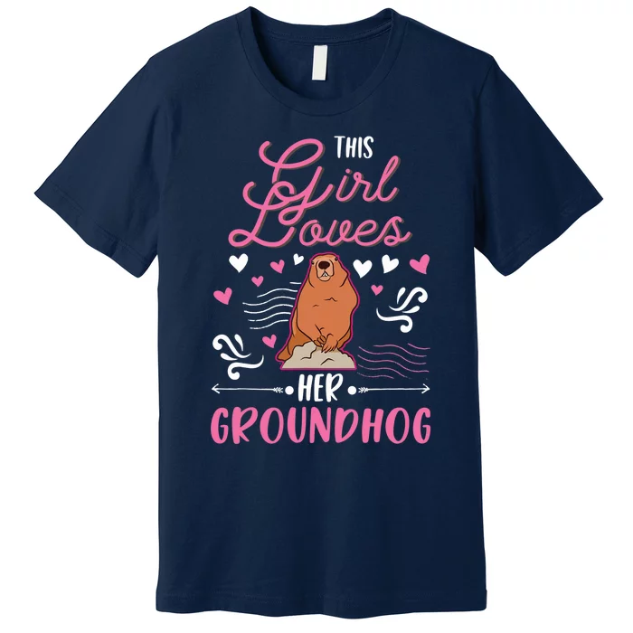 Groundhog Girl Marmot Groundhog Day Woodchuck Premium T-Shirt