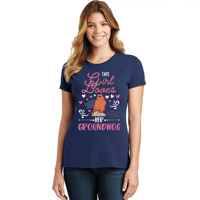 Groundhog Girl Marmot Groundhog Day Woodchuck Women's T-Shirt