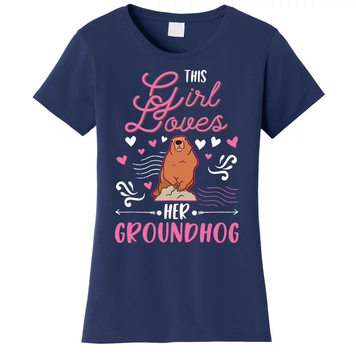 Groundhog Girl Marmot Groundhog Day Woodchuck Women's T-Shirt