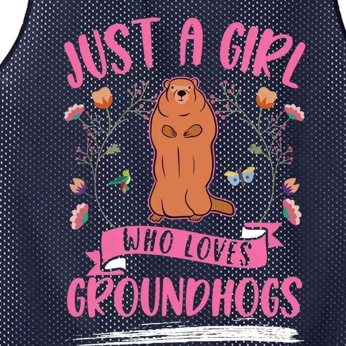 Groundhog Girl Marmot Woodchuck Mesh Reversible Basketball Jersey Tank