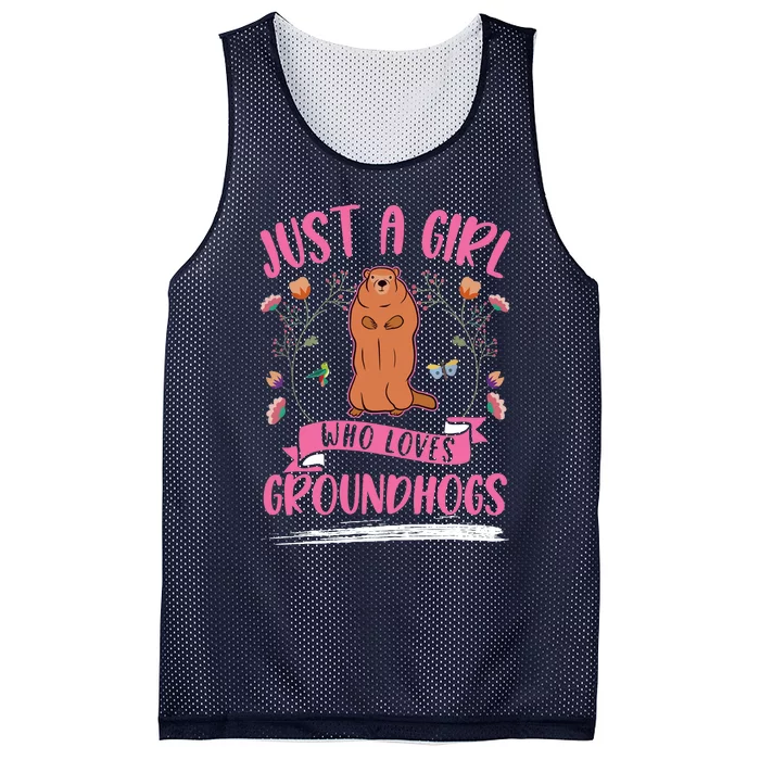 Groundhog Girl Marmot Woodchuck Mesh Reversible Basketball Jersey Tank