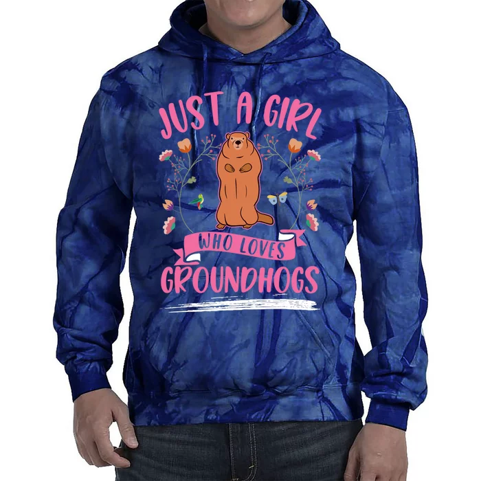 Groundhog Girl Marmot Woodchuck Tie Dye Hoodie