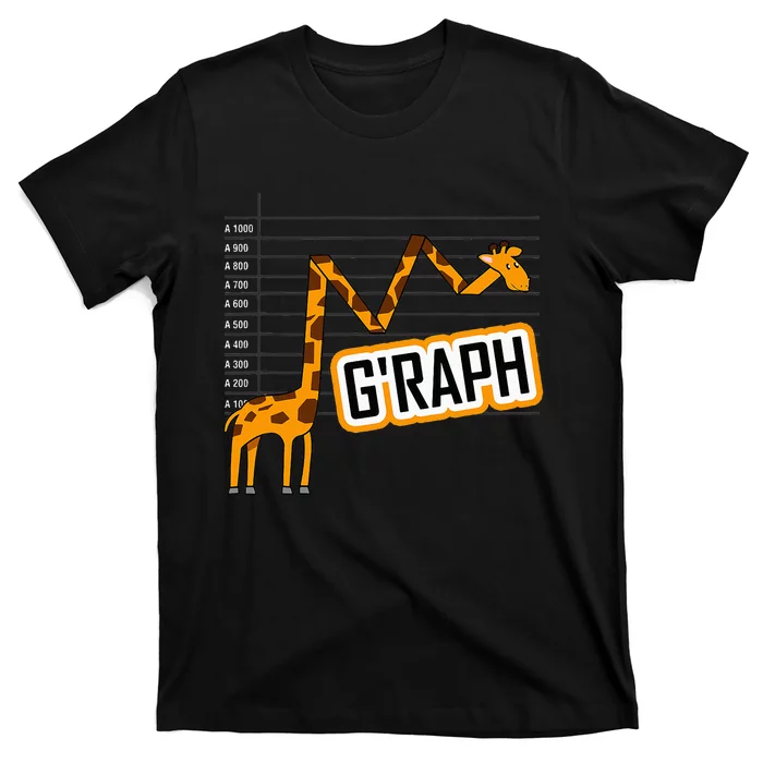 GRaph Giraffe Mathematician Funny Animal Pun T-Shirt