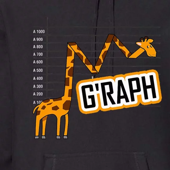 GRaph Giraffe Mathematician Funny Animal Pun Premium Hoodie