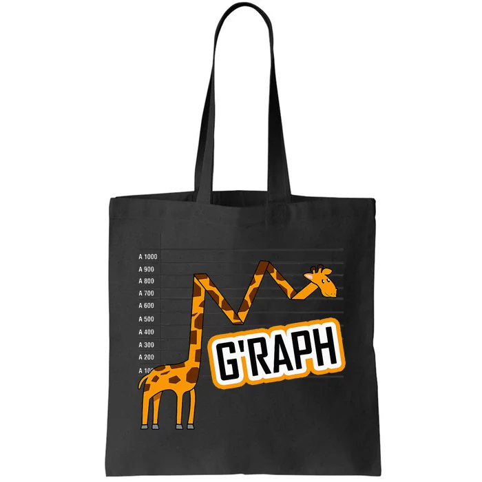 GRaph Giraffe Mathematician Funny Animal Pun Tote Bag