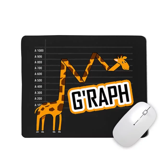 GRaph Giraffe Mathematician Funny Animal Pun Mousepad