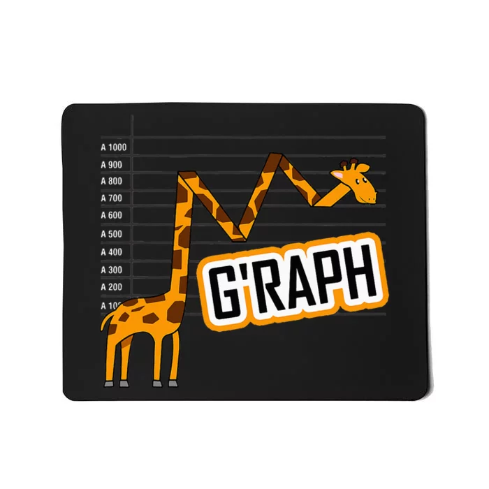 GRaph Giraffe Mathematician Funny Animal Pun Mousepad