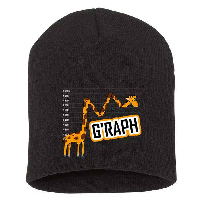 GRaph Giraffe Mathematician Funny Animal Pun Short Acrylic Beanie