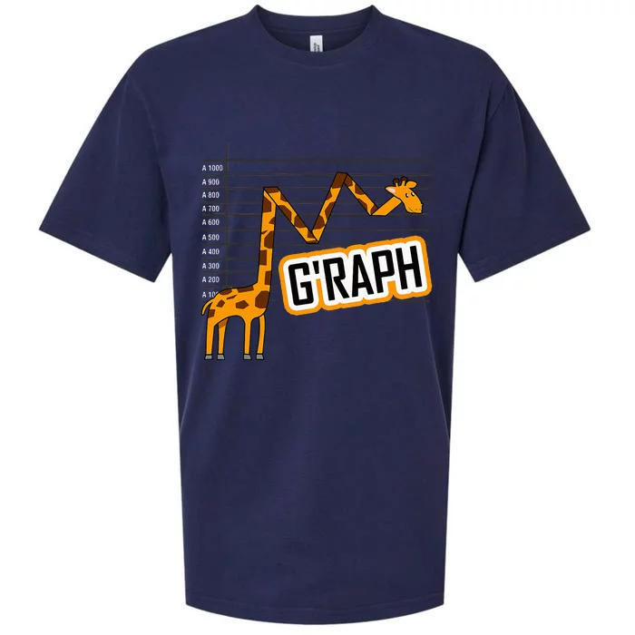 GRaph Giraffe Mathematician Funny Animal Pun Sueded Cloud Jersey T-Shirt