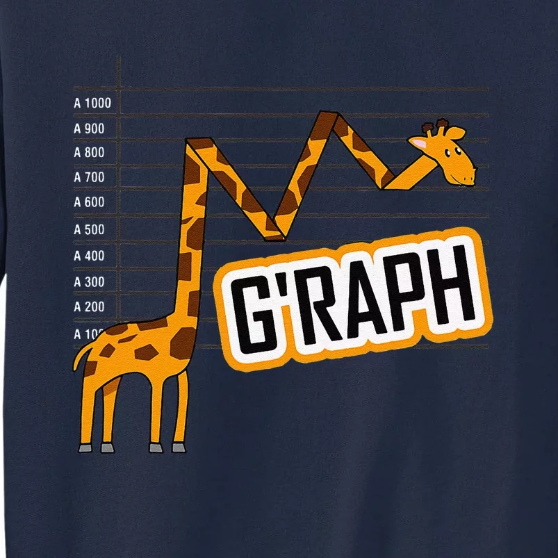 GRaph Giraffe Mathematician Funny Animal Pun Tall Sweatshirt