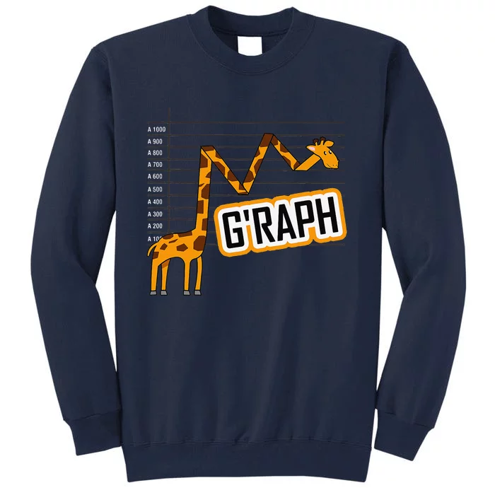 GRaph Giraffe Mathematician Funny Animal Pun Tall Sweatshirt