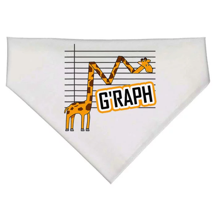 GRaph Giraffe Mathematician Funny Animal Pun USA-Made Doggie Bandana