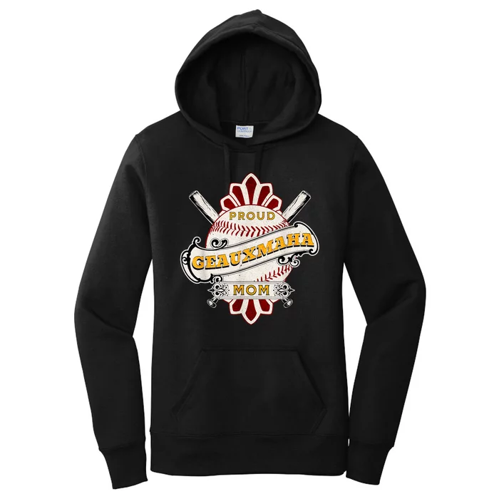 Geauxmaha Geaux Maha Proud Baseball Mom Sports Women's Pullover Hoodie