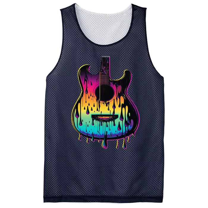 Guitar Graphic Music Lover Acoustic Guitar Player Musician Mesh Reversible Basketball Jersey Tank