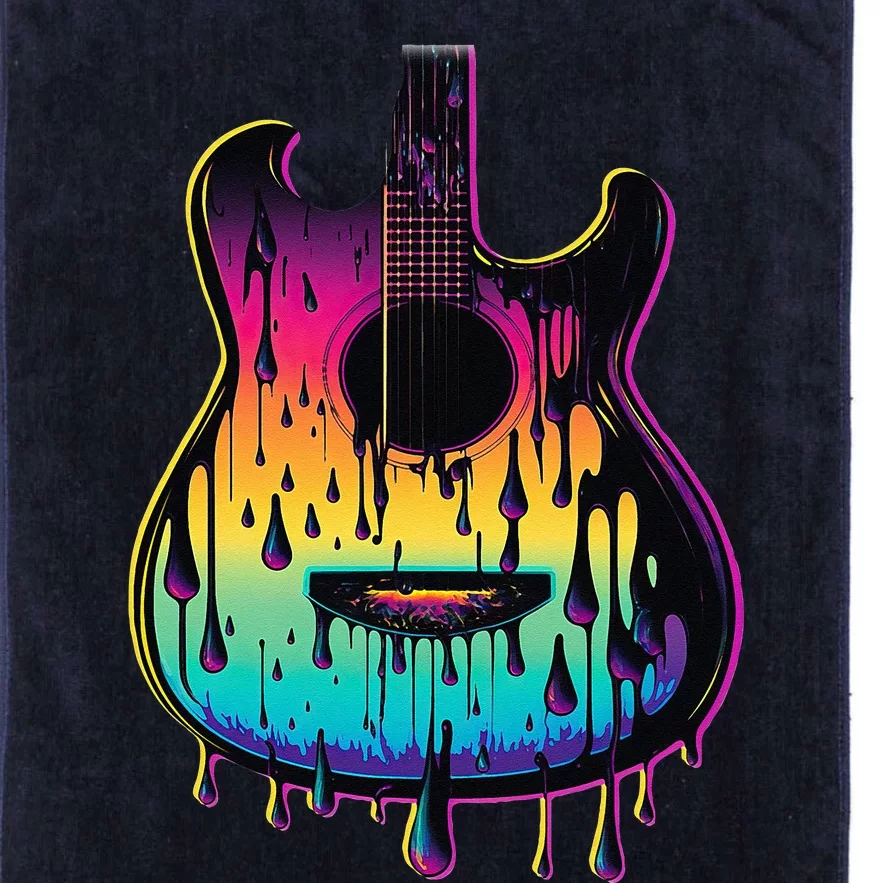 Guitar Graphic Music Lover Acoustic Guitar Player Musician Platinum Collection Golf Towel