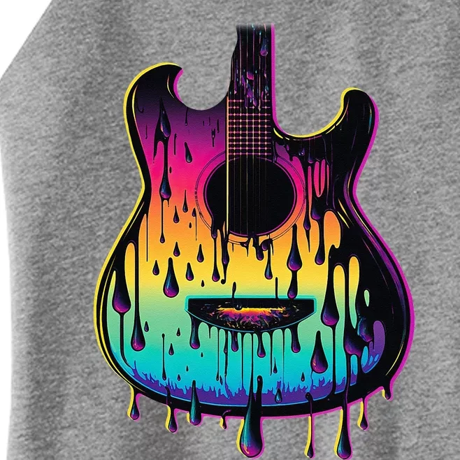 Guitar Graphic Music Lover Acoustic Guitar Player Musician Women’s Perfect Tri Rocker Tank