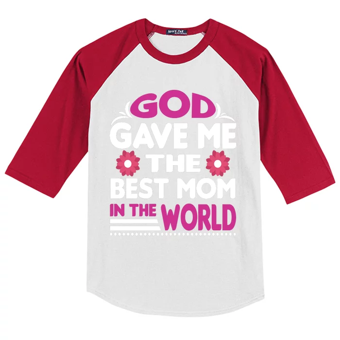 God Gave Me The Best Mom In The World Kids Colorblock Raglan Jersey